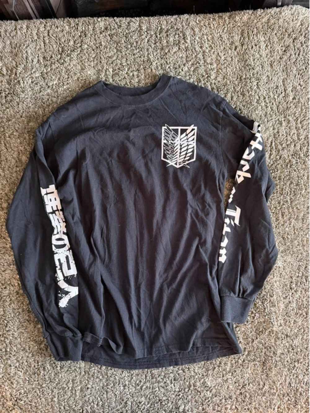Funimation Attack on Titan Black Long Sleeve Shirt Size M